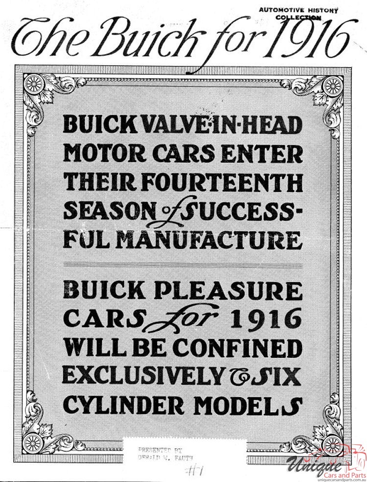 1916 Buick Foldout